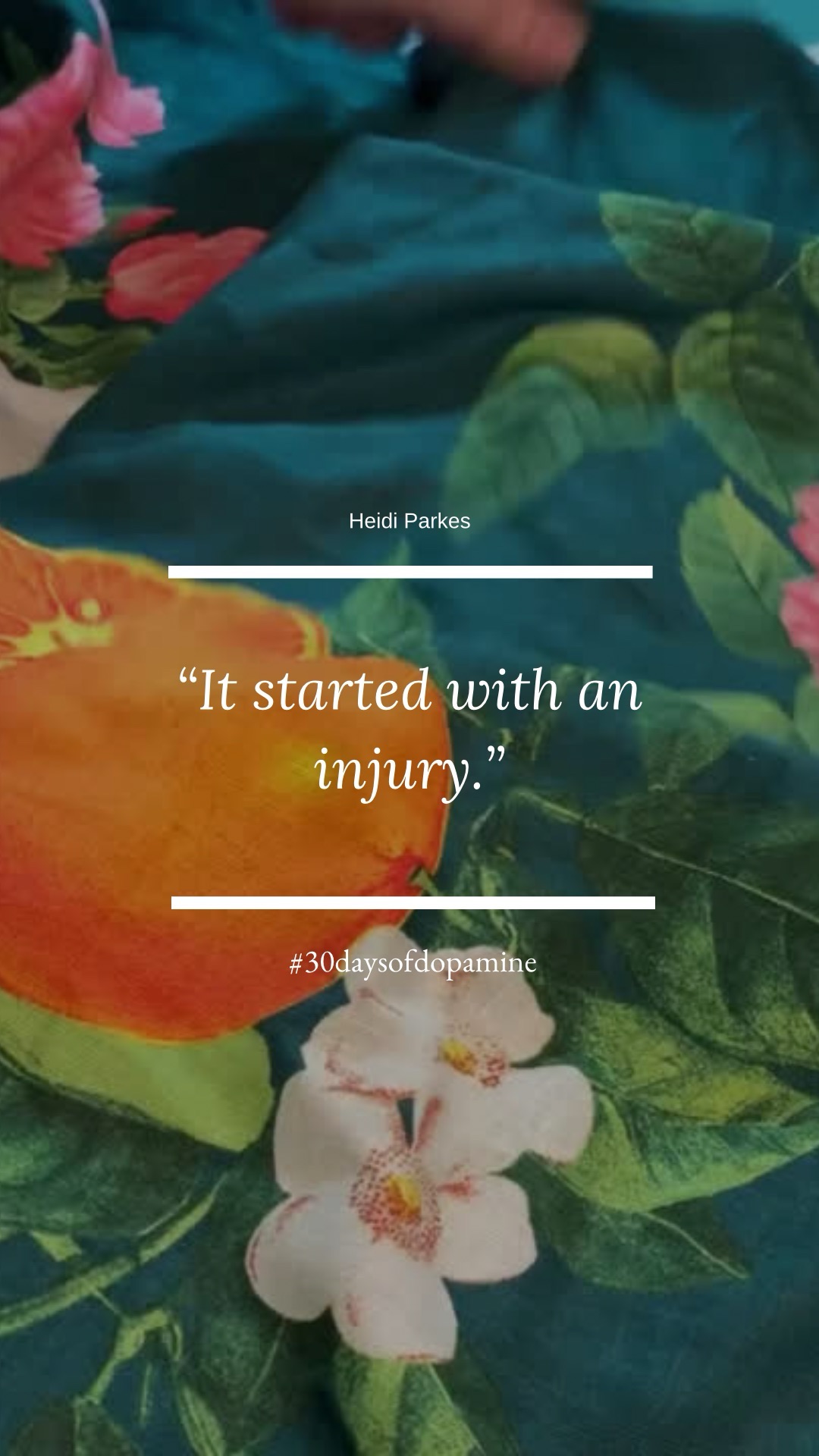 It all started with an injury.